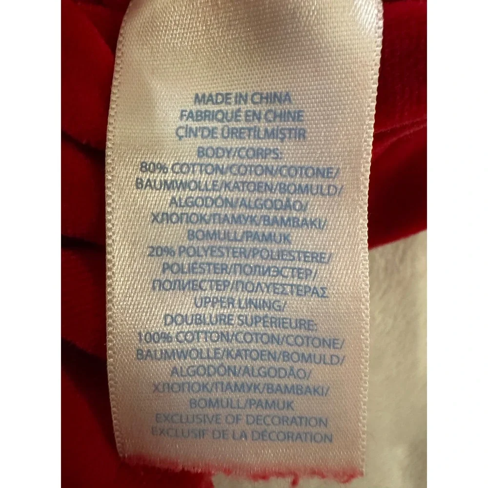 Ralph Lauren Baby Girls Red Velour Footed Pajama Romper 9M Ruffle Striped Feet‎